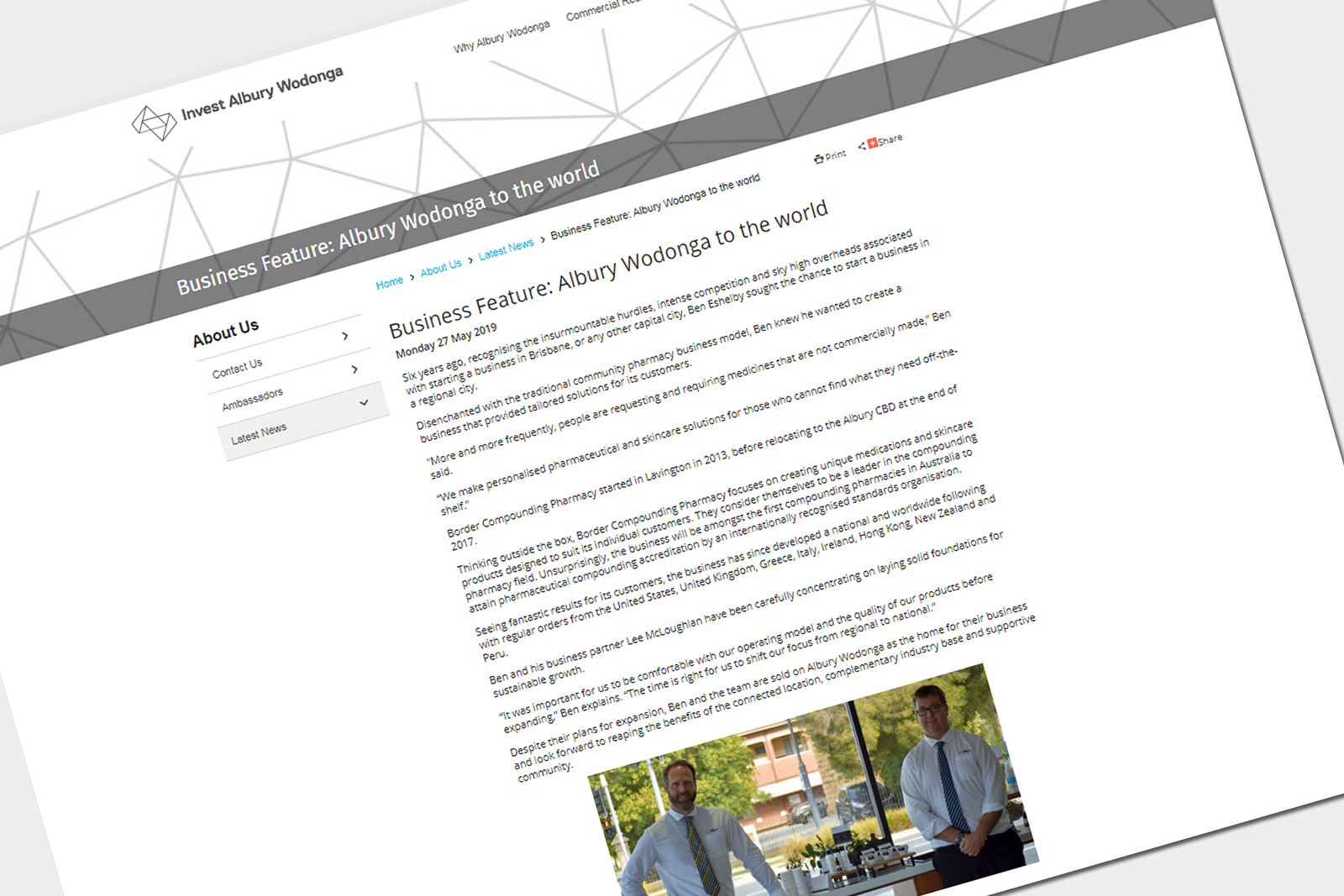 Invest Albury Wodonga: Business Feature: Albury Wodonga to the world